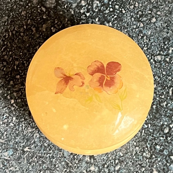 VINTAGE ITALIAN ALABASTER FLOWER TRINKET JEWELRY BOX from 1960s Nordstrom - Picture 8 of 10